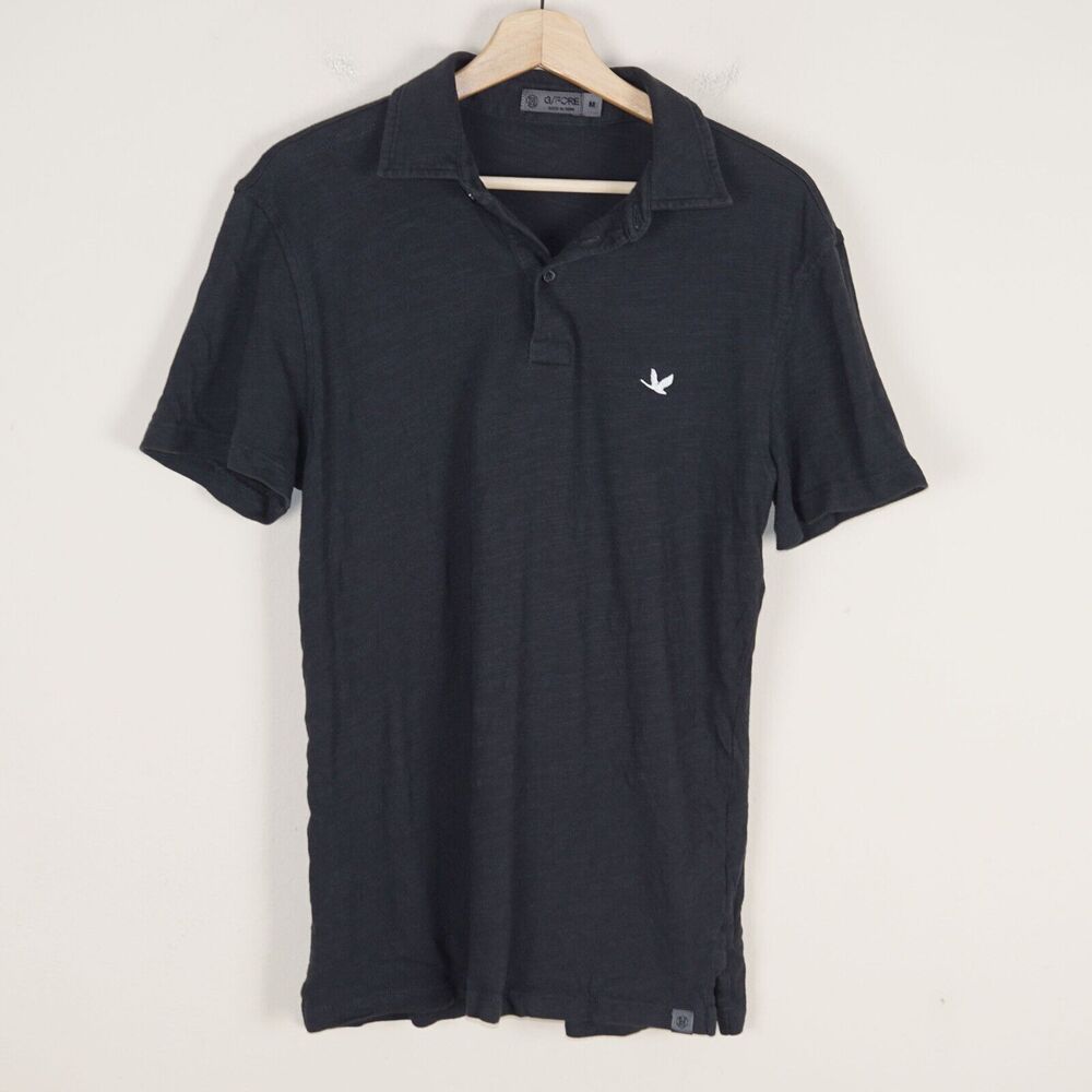 G/FORE Clubhouse Cotton Black Short Sleeve Polo Shirt Mens Sz M